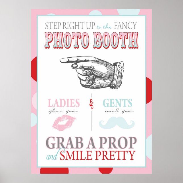 Photo Booth Sign Carnival Circus Birthday L Poster (Framsidan)