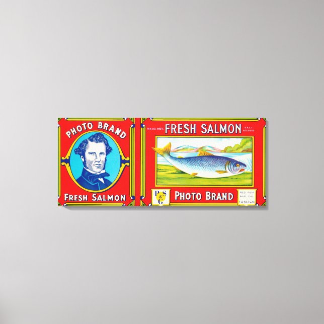 Photo Brand Salmon Label- Alaska Canvastryck (Framsida)