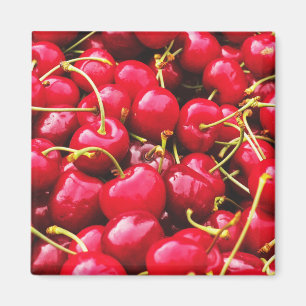 Photo Bright Red Cherries Magnet