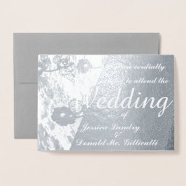 Photo Bröllop Ceremony-inbjudanFoil Card Folierat Kort