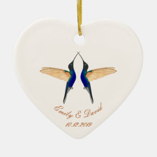 Photo Bröllop Coronet Hummingbird Julgransprydnad Keramik