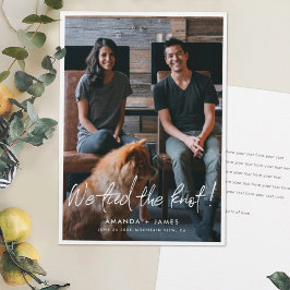 Photo Bröllop Elopement Card med modernt skript Meddelande