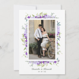 Photo Bröllop Lila Shades Flowers & Branche Inbjudningar