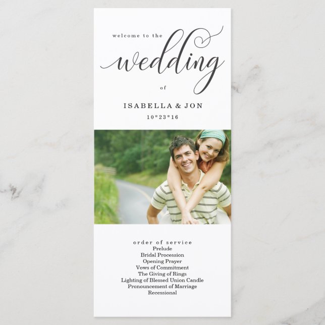 Photo Bröllop Mass/Ceremonisprogrammet Fläkt Program (Framsida)