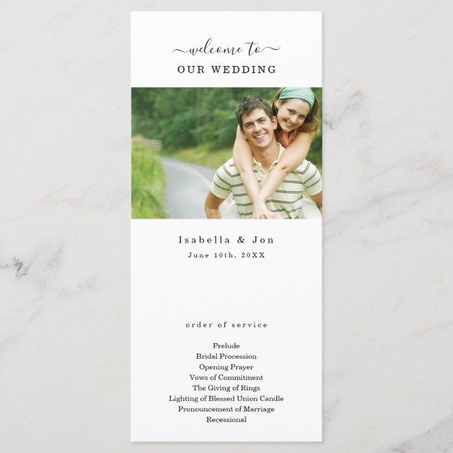 Photo Bröllop Mass/Ceremonisprogrammet Fläkt Program (Framsida)