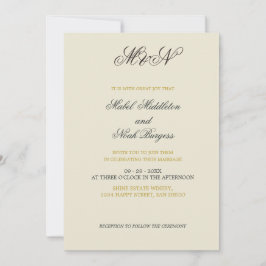 Photo Bröllop Romantic Neutralt Färg Inbjudningar