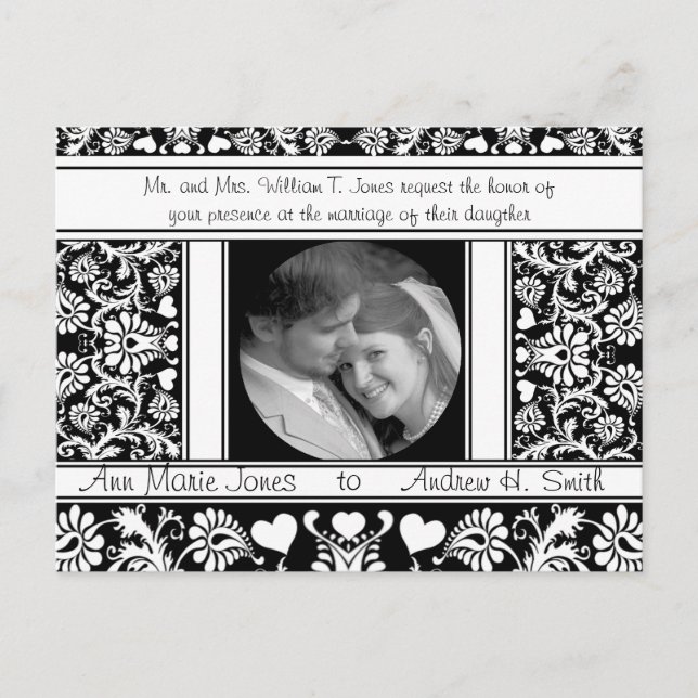 Photo Bröllop spara datum Inbjudan Vykort (Framsida)