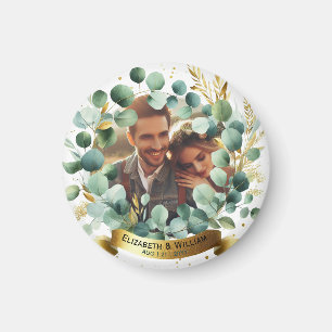 PHOTO Bröllop Tack Eucalyptus Löv Gift Magnet