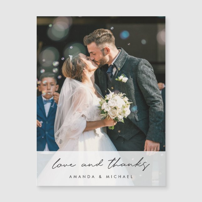 Photo Bröllop Tack Magnet (Framsida)