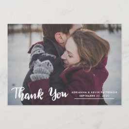 Photo Bröllop Tack Script Kraft Papper Kort