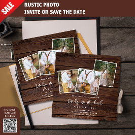 PHOTO BRÖLLOPSINBJUDAN RUSTIC WOODLAND BARN SQUARE INBJUDNINGAR