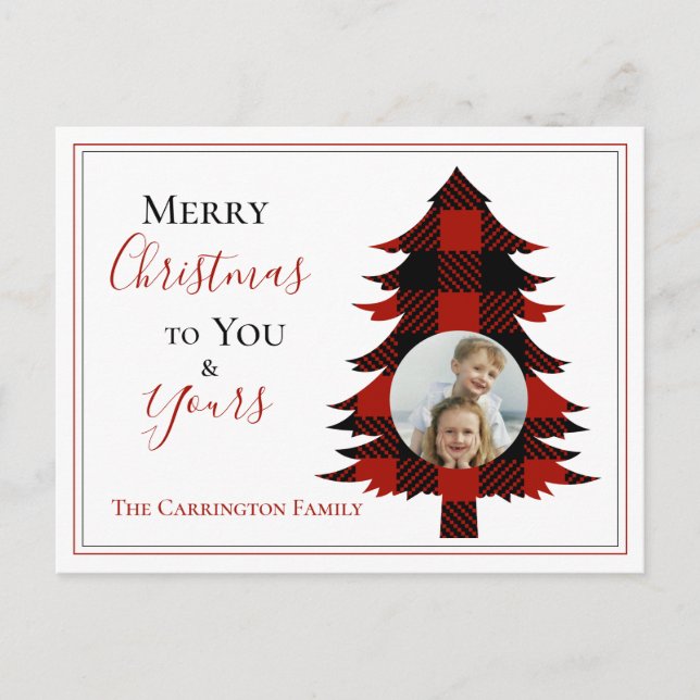 Photo Buffalo Check Julgran Vykort (Framsida)