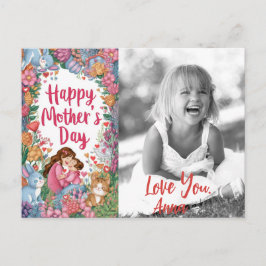 *~* Photo Bunny Whimsical Heart Mors dag AP72 Helg Vykort