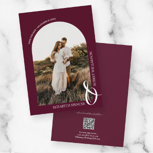 Photo Burgundy QR-kod Bröllop spara datum Datumet