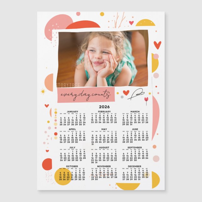Photo Calendar 2026 Every Day Counts Magnet (Framsida)