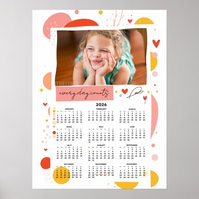 Photo Calendar 2026 Every Day Counts Poster 18x24 (Framsidan)
