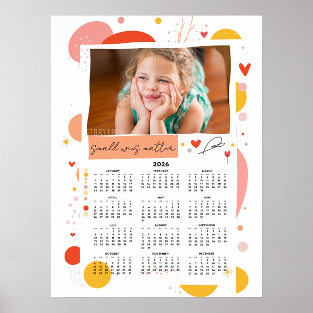 Photo Calendar 2026 Small Wins Matter Poster 18x24 (Framsidan)