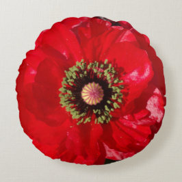 Photo California Red Poppy Rund Kudde