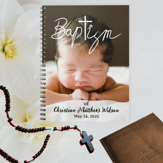 Photo Calligraphy Kor Religiösa Baptism Anteckningsbok