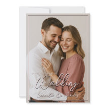 Photo & Calligraphy Minimalist Warm Blush Wedding