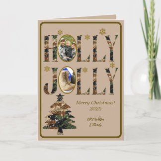 Photo Camo Holly Jolly God jul Helgkort