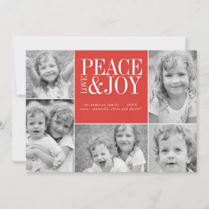 Photo Card för fred, Kärlek och Joy Collage Helgda Julkort