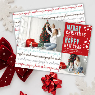 Photo Card för julfotboll i Kärlek Joy Kisses Helg Julkort