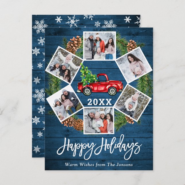 Photo Card-kort för Red Farm Lastbil Helgdag Vykort (Fram/baksida)