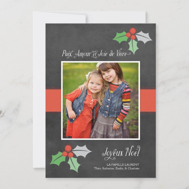 Photo Cartes de Noël | Paix Amour et Joie Julkort (Framsida)