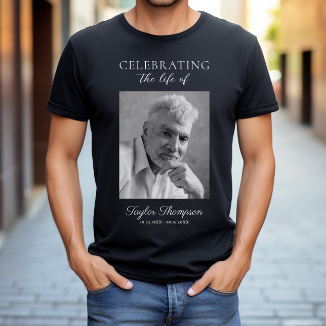 Photo Celebration of Life Memorial Black T Shirt (Skapare uppladdad)