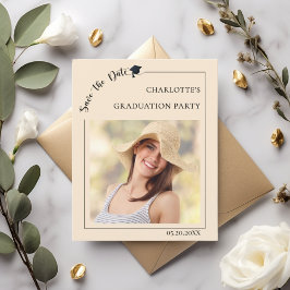 Photo champagne budget Graduation Save the Date Flygblad