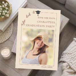 Photo Champagne Graduation party Save the Date Spara Datumet