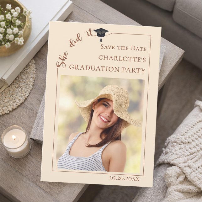 Photo Champagne Graduation party Save the Date Spara Datumet (Skapare uppladdad)