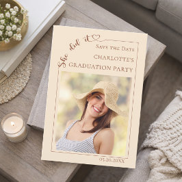 Photo Champagne Graduation party Save the Date Spara Datumet