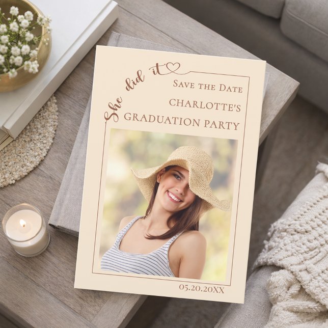 Photo Champagne Graduation party Save the Date Spara Datumet (Skapare uppladdad)