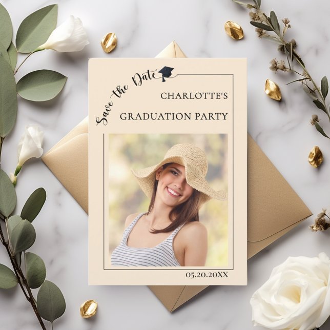 Photo champagne Graduation party Save the Date Spara Datumet (Skapare uppladdad)