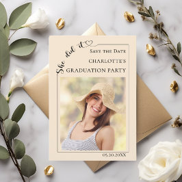 Photo Champagne Graduation party Save the Date Spara Datumet