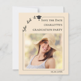 Photo Champagne Graduation Save the Date card
