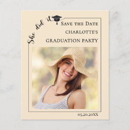 Photo Champagne Graduation Save the Date Flygblad