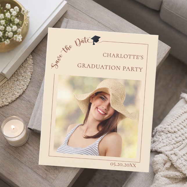Photo champagne Graduation Save the Date Flygblad (Skapare uppladdad)