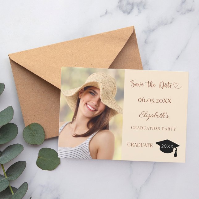 Photo champagne mocha Graduation Spara Datumet (Skapare uppladdad)