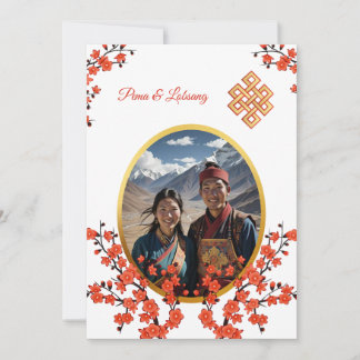 Photo Cherry Blommar Tibetan Bröllop Inbjudningar
