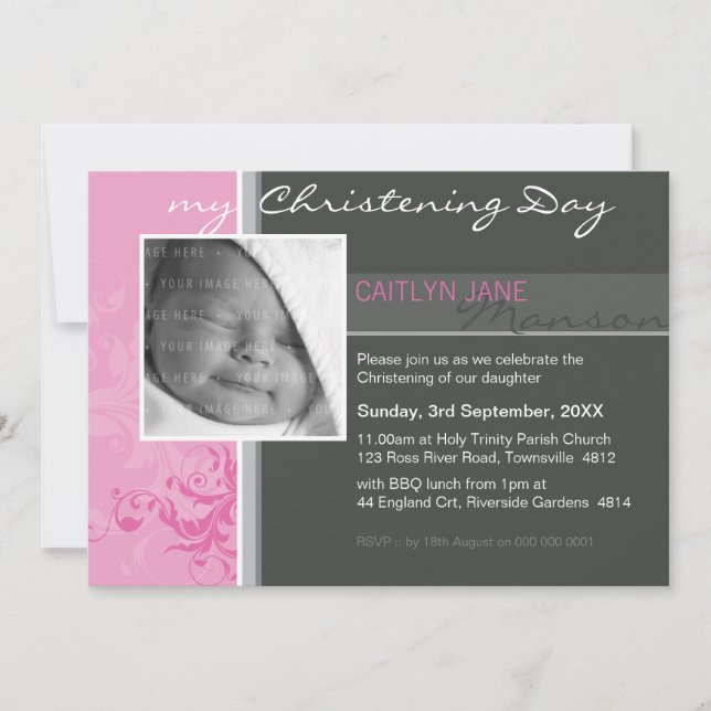PHOTO CHRISTENING INBJUDAN: position 2L Inbjudningar (Framsida)