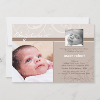 PHOTO CHRISTENING INBJUDAN: välgörenhet 1L Inbjudningar