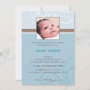 PHOTO CHRISTENING INBJUDAN: välgörenhet 6P Inbjudningar