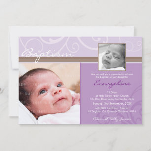 PHOTO CHRISTENING INBJUDAN: välgörenhet 7L Inbjudningar