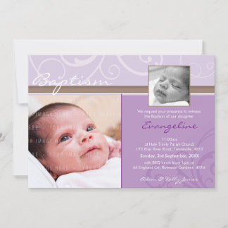 PHOTO CHRISTENING INBJUDAN: välgörenhet 7L Inbjudningar