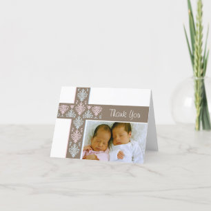 Photo Christening - tackkort   Twillingar