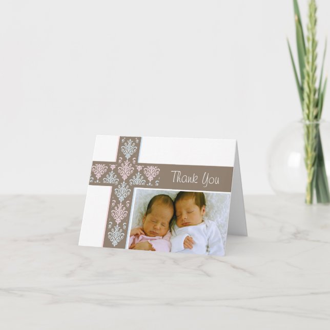 Photo Christening - tackkort | Twillingar (Framsida)