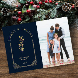 Photo Christmas Botanical Dome Arch Effect in Gold Julkort